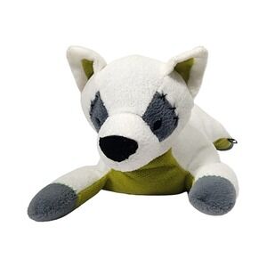 Animal Planet Plush Raccoon Dog Pet Stuffed Animal Toy White Green‎ Gray
